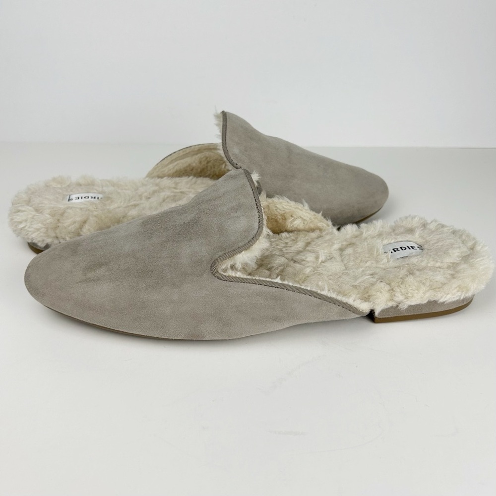 Birdies The Phoebe Suede Gray Moleskin Soft Cozy Comfy Slides Mules - Picture 2 of 13